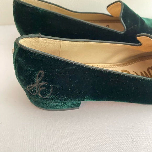 Sam Edelman Dark Green Velvet Loafer Shoes Size 9M - Picture 2 of 8